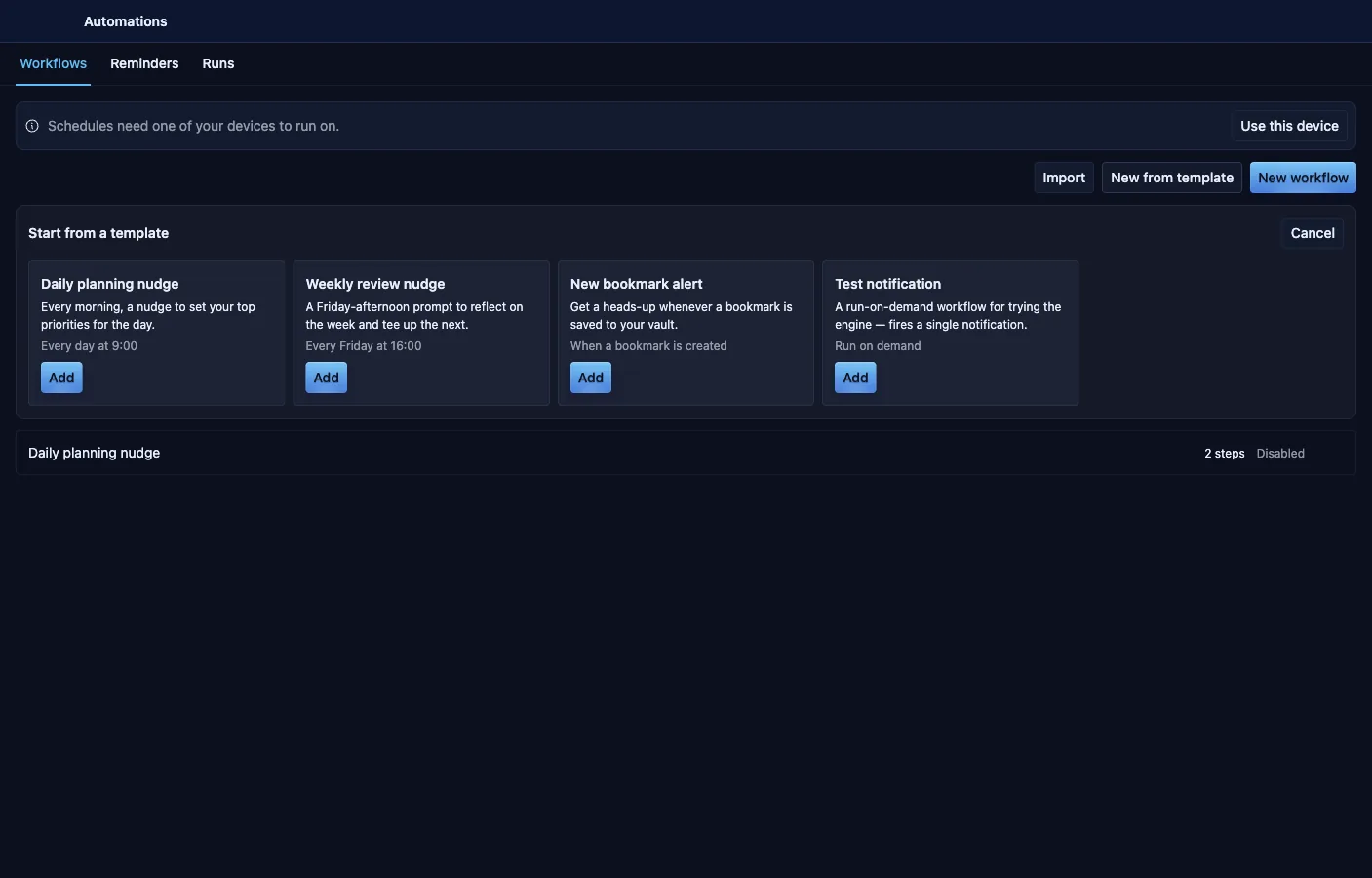 Automations: Starter templates