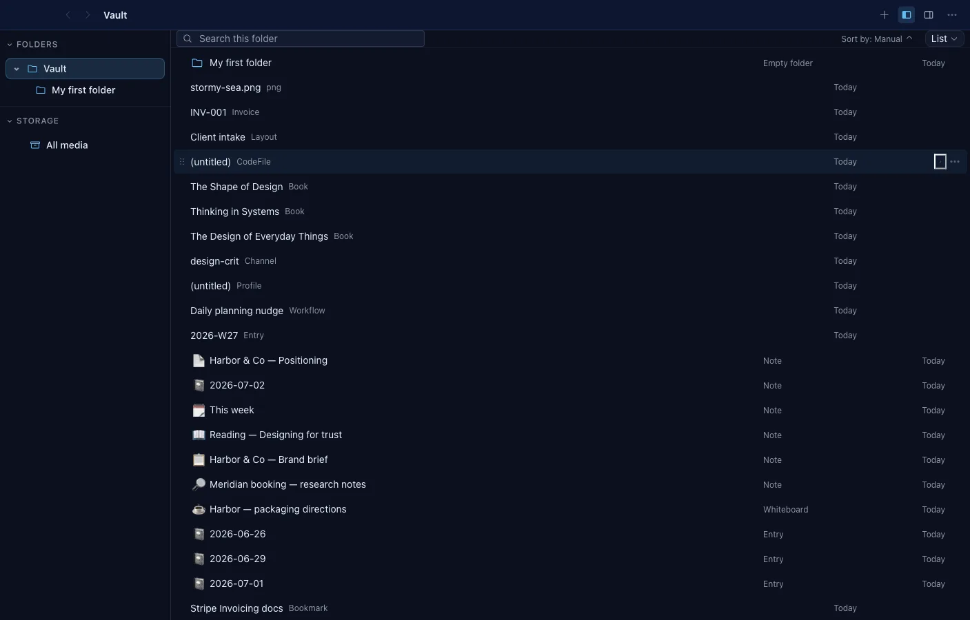 Files: The vault as files