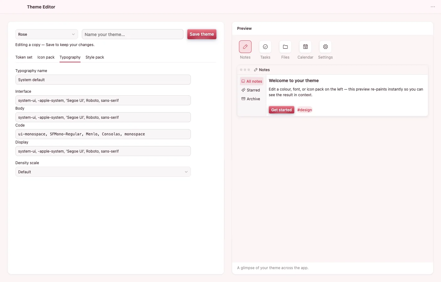 Theme Editor: Typography